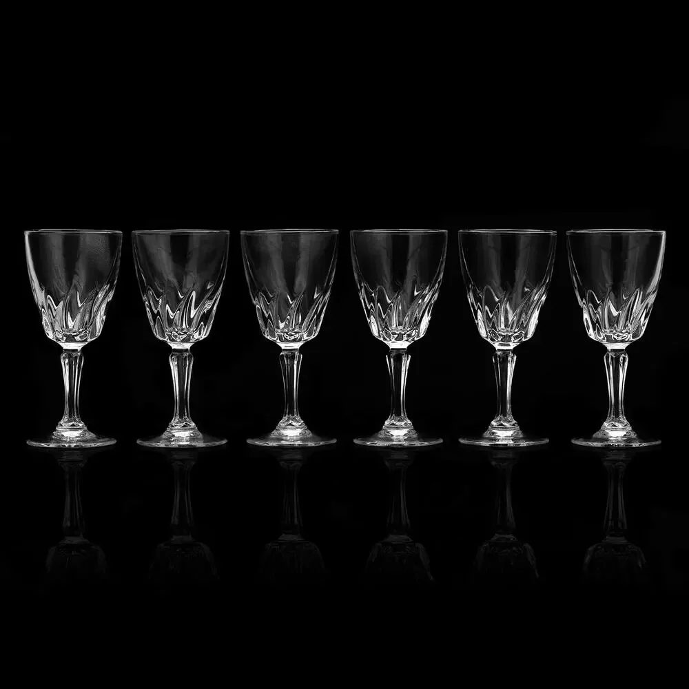 Cristal d'Arques Flamenco Crystal Cordial Glass Set French Luxury MCM Stemware